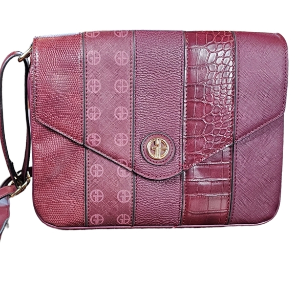 GIANA BERNINI Croc Embossed Colorblock Faux Leather Crossbody - Picture 1 of 14